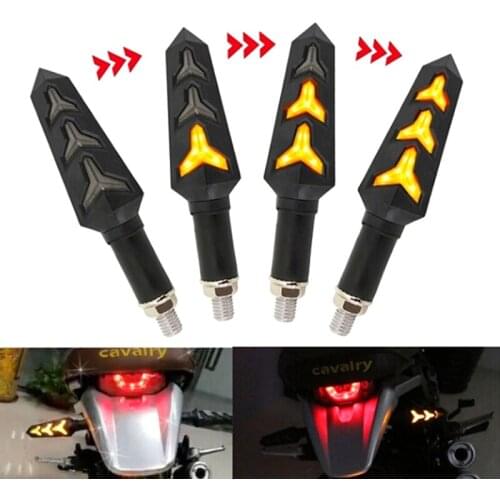 2pcs / lot Flowing Water LED Motorcycle LED Turn Signal Lamp Sequential Indicator Light Amber