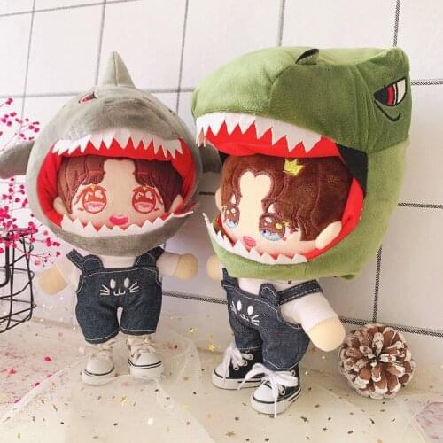 20cm Doll Clothes Cosplay Dinosaur Hat Shark Hat Cute Hat Funny Cosplay Suit for Star Doll Anime Plush Great Gift for Kids