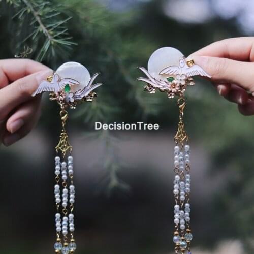 2021 traditional Chinese Hair Stick Camellia Tassel Bead Hair Clip Pins For Women Hair Ornaments Hair Jewelry Gift Accessories
