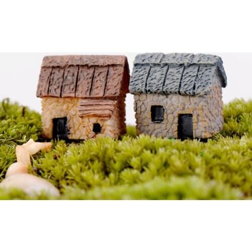 50PCS House Figurine Resin Home Decor Miniature Fairy Garden Car Decoration Accessories Modern Cartoon Animal Building Statue