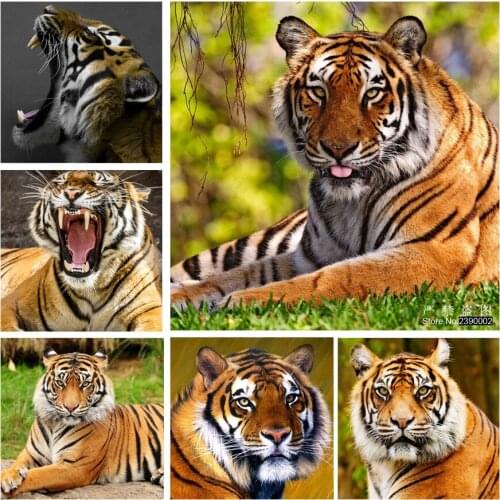 5D Diamond Embroidery Tiger Diamond Cross Stitch Full Square Diamond Painting Diy Diamond Painting Animal Mosaic Needlework