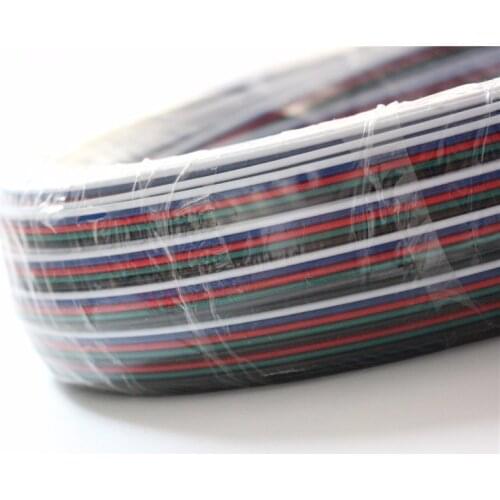 Free Shipping 50m/lot RGBW 5pin cable wire for LED RGBW RGBWW strip, 22AWG RGBW 5 colors wire, 5pin Tinned copper extend wire