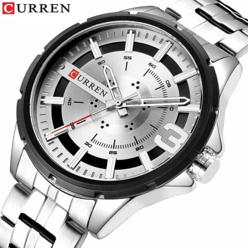 CURREN 2019 New Men Watch Fashion Simple Waterproof Men Quartz Wristwatch Casual Stainless Steel Watch Relogio Masculino