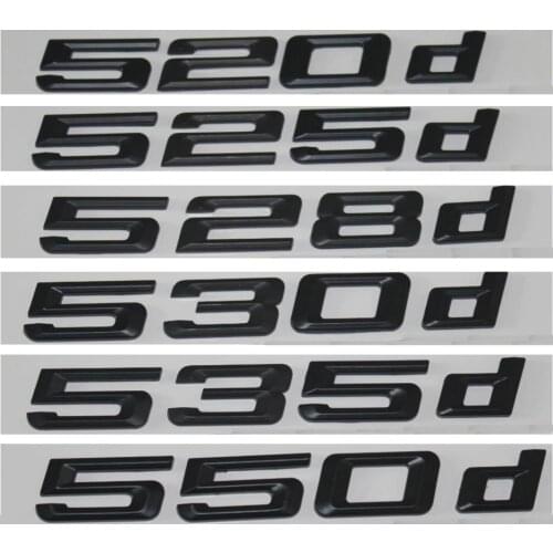 Black 520d 525d 528d 530d 535d 550d Rear Boot Trunk Lid Letters Badge Emblem Emblems Badges for BMW 5 series E39 E60 E61 F10 F11