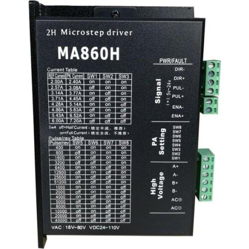 Digital 2H Microstep Stepper Motor Driver MA860H VAC18V-80V VDC24-110V For 57 86 Stepper Motor Nema 23 34