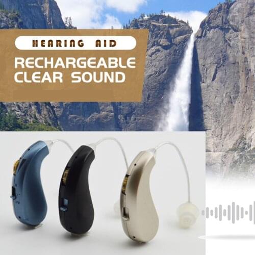 Digital Hearing Amplifier USB Hearing Aids Rechargeable Sound Amplifier 40hr Long-lasting Battery With Adapter 4 Silicone Tips