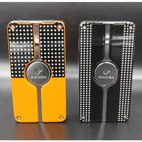 COHIBA Metal 3 Flame Jet Torch Cigar Cigarette Lighter Blue Flame Butane Gas Tobacco Lighter Refillable Outdoor Smoking Tool