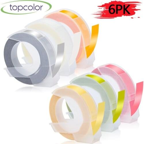 Topcolor Label Tape 3D Embossing Replace Dymo Tape 9mm Colorful Labels for Dymo Label Maker Machine Organizer Xpress 1540 20008