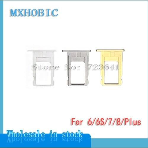 10pcs/lot SIM Card Tray Slot Holder For iPhone 6 6S 7 8 Plus X Gold/Silver/Gray/Rose Repair Replacement Parts