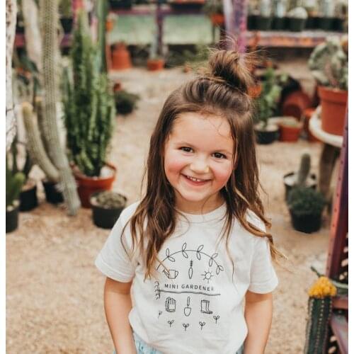 Toddler Kids Shirts Graphic T-Shirt Mini Gardener Boys Girls T-Shirt Plants Vegan Gift Mini Gardener Organic Kids Clothes