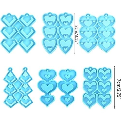 DIY Earrings Pendant Keychain Epoxy Resin Mold Keyring Casting Silicone Mould W0YA