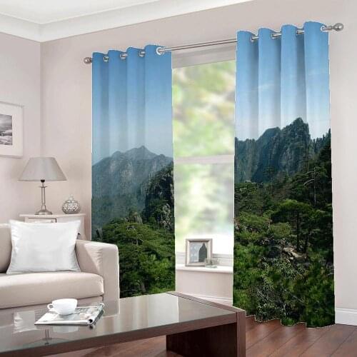 Forest Tourist Scenery 3D Photo Curtains large window For Living Room bedroom polyester fabric Home Decoration Drapes Sets