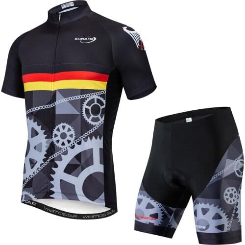 Germany 2019 Men Cycling Jersey Summer Short Sleeve Set Maillot shorts Bicycle Clothes uniform Sportwear Shirt Clothing Suit