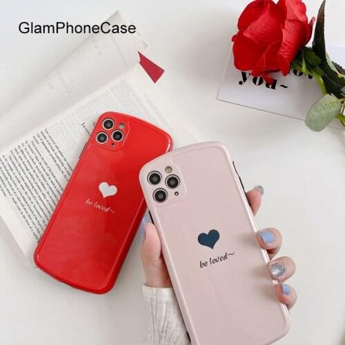 GlamPhoneCase Red Pink Love Phone Case For iPhoneSE 2 11Pro/Max X XS Max XR Soft Silicone Cover For iPhone11 7 8Plus Case