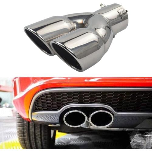 Car Exhaust Pipe Muffler Tail Pipe Outlet Nozzle End Stainless Steel Car Dual Tip Bolt-on Rolled Edge Slant Cut 76mm