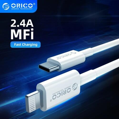 ORICO MFi Lightning Cable For iPhone 12 2.4A Fast Charging USB Charger Data Cable for iPhone 12 Pro Max 11 XR XS USB Charge Cord