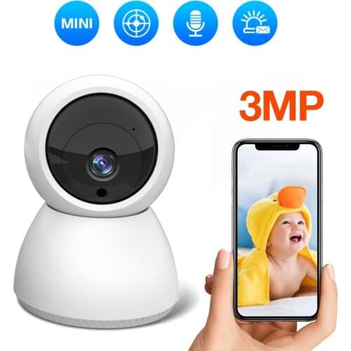 3MP Mini Wifi IP Camera Indoor Wireless 1080P CCTV Security Home Surveillance Camera Pet Baby Monitor Auto Tracking Night Vision
