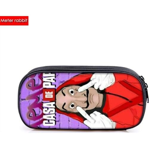 Movie tv money heist tokio figure action toy pencil pen bag for student children kids La Casa De Papel Cosmetic bag