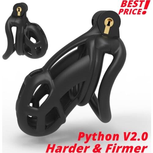 Clearance Price Mamba Snake V2.0 Cock Cage 3D Printed Custom Chastity Device Lightweight Curved Penis Ring Adult Sex Toys