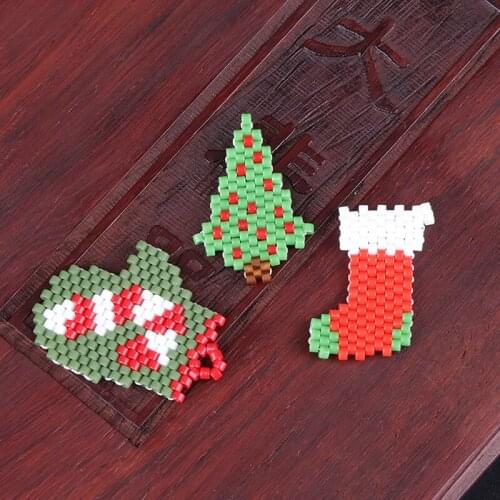 Cute handmade boho christmas element tree Stockings sock glove pendant charm for DIY customized jewelry making