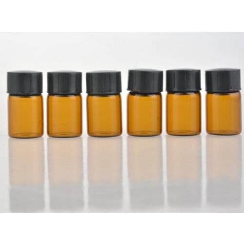 2ML Amber Mini Glass Bottle, 2CC Brown Amber Sample Vial Small Essential Oil Bottle Factory Price LX5834