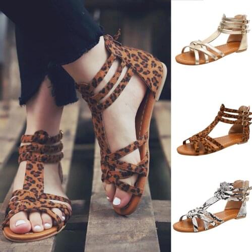 Fashion Women Outdoor Casual Clip Toe Flat Bottom Haps Print Comfortable Roman Sandals Shoes Bathroom Footwear summer beach Walk