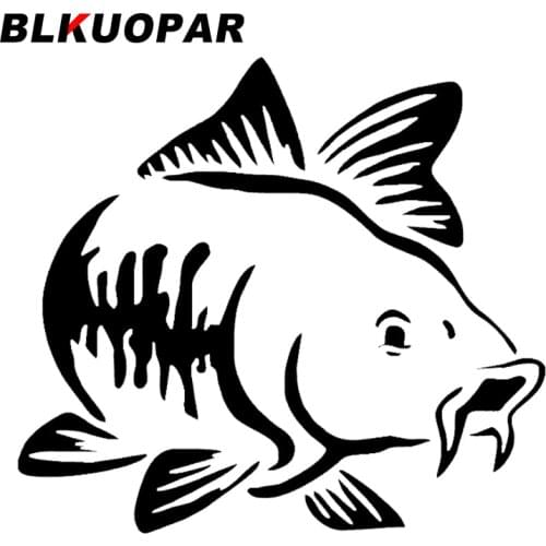BLKUOPAR for Carp Fishing Car Stickers Sunscreen Personality Decals JDM Accessories Refrigerator Waterproof Vinyl Material Decor