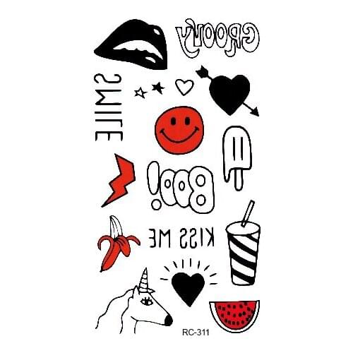 Rocooart RC310-314 DIY Summer Elements Waterproof Temporary Tattoo Stickers Cool Fake Tattoo Taty Tatuaje For Finger Hand Decor