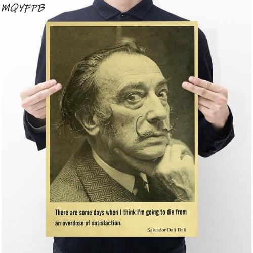 Salvador Domingo Felipe Jacinto Dali i Domenec Kraft Paper Poster Home Room Bedroom Wall Decoration Painting Core 50.5x35cm