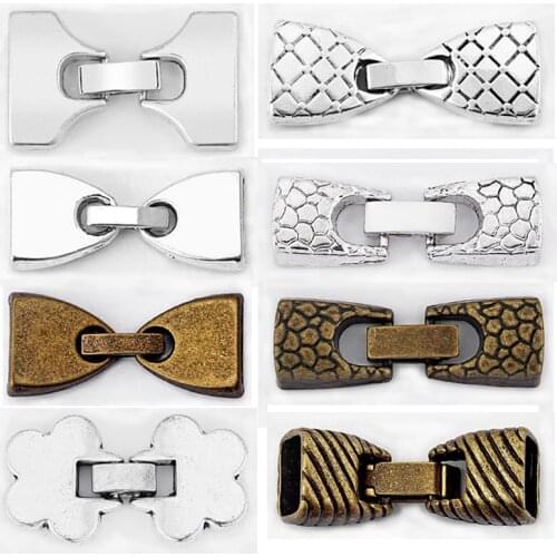 2Sets Flat Snap Clasp connector For Flat Leather diy Bracelet necklace jewelry Making Findings accessories