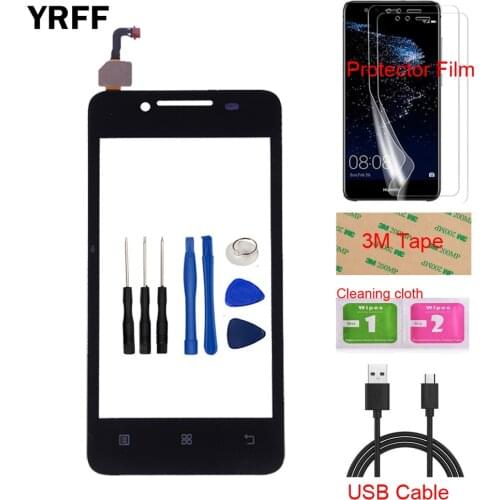 Mobile TouchScreen For Lenovo A319 A 319 Touch Screen Front Glass Digitizer Panel Sensor Capacitive + Free Protector Film Tape