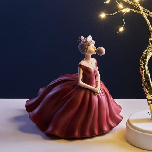 Nordic Girl Sculpture Character Model Resin Statue Modern Home Decoration Girl Bedroom Decoration Accessories Birthday Gifts