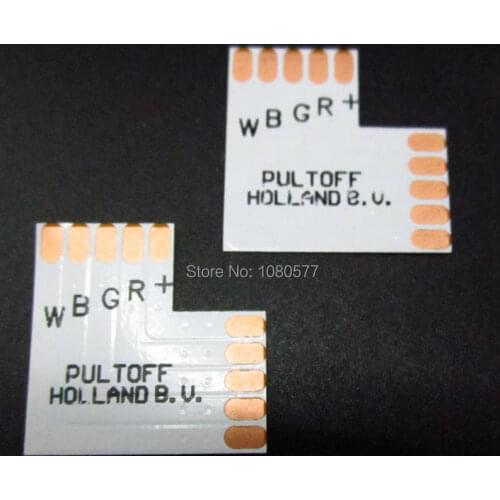 20pcs LED RGBW strip PCB board connector, 5 pin L connector For 12mm SMD RGBW RGBWW LED Strip