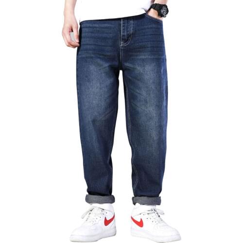 Spring Men Jeans Loose Fit Mens Relaxed Denim Pants Straight Baggy Streetwear Hip Hop Classic Fashion Blue Wide Leg Trousers