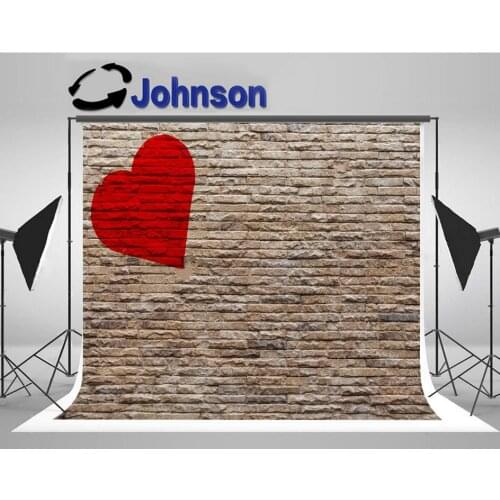 Red Heart Wall Shaped Brick Wal Symbol Love backdrop High quality Computer print wedding photo studio background