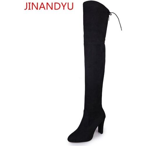 Over The Knee Boots Women Shoes High Heel Size 43 Sexy Fashion Comfort Red Women Boots with Heels Ladies Cowboy Boots Femme