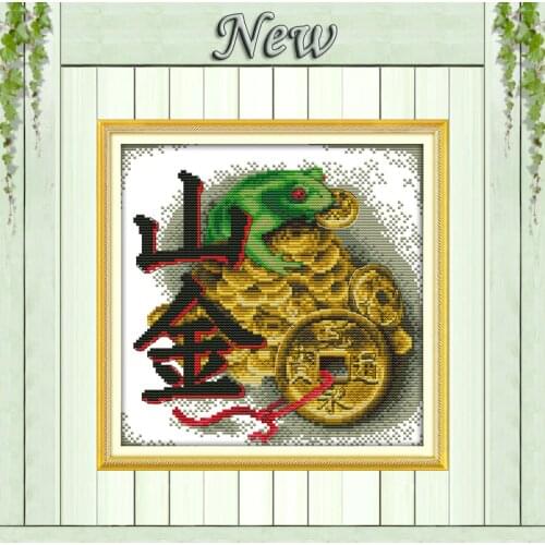 Vein gold toad,Chinese style Home Decor,11CT pattern printed on the canvas DMC Cross Stitch kits,14CT needlework Set embroidery