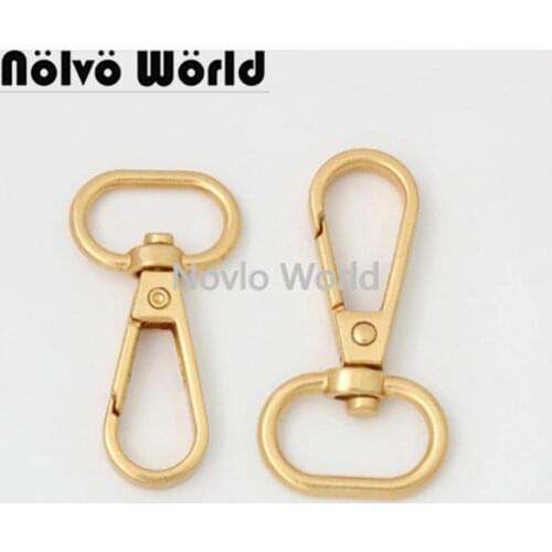 Nolvo World 5-20-100 pieces 19-25mm Satin Gold Oval head snap hook Swivel Lanyard Snap Hooks Bags Connection Accessories