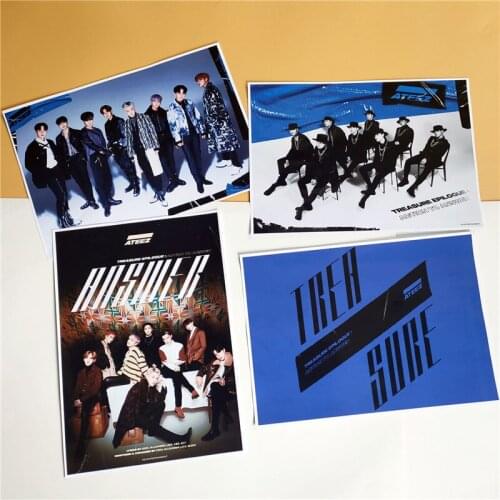 1 PCS Kpop ATEEZ New Album TREASURE EP.FIN: All To Action Four Types of Stickers Stickers Illustrated Room Decoration Favorite