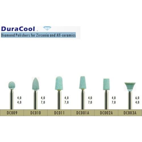 1pc Dental lab ceramics diamond stone grinder zirconia full porcelian crowns polisher fast finishing dry grinding 4mm