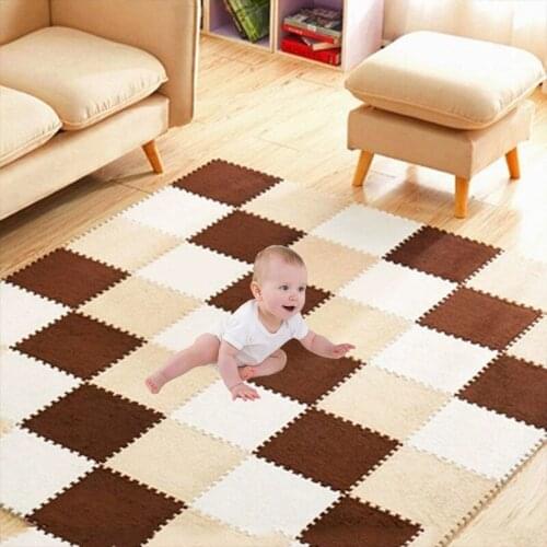 10Pcs/Lot Childrens Mat Puzzle Carpets Soft Plush Baby Play Mat Toys Eva Foam Kids Rug Safety Interlock Floor Playmat 30*30*1CM