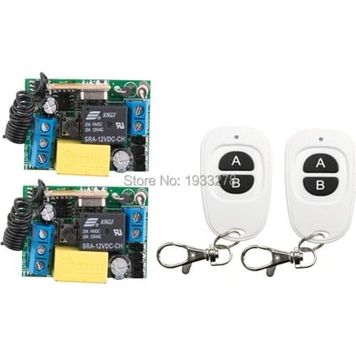 2 Sets/package 2015 new style high quality AC 220 V 10 A 1 CH Wireless remote control switch Transmitter Receiver