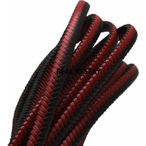 2m/lot approx 12*6mm flat Braided Leather Rope Bracelet String Cord for DIY Jewelry Making Accessories Handmade Craft Jewelry