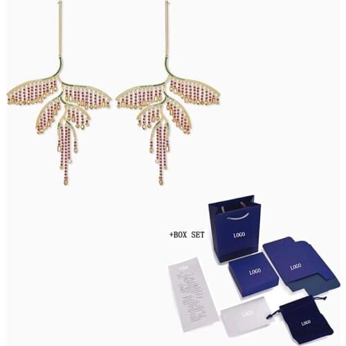 2020 Trendy Tropical Leaf Pierced Gold Earrings With Colorful And Charming Leaves Decoration Popular Jewelry