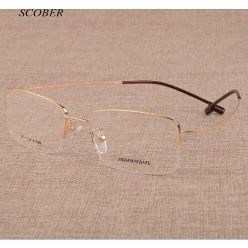 2020 Titanium alloy spectacle Frames men fashion grand half-frame glasses star the same paragraph metal glasses frame women
