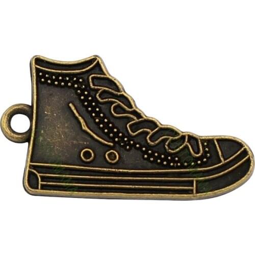 40pcs-Antique Bronze Running Shoe Charms Pendant,Sneaker Charms 28x16mm
