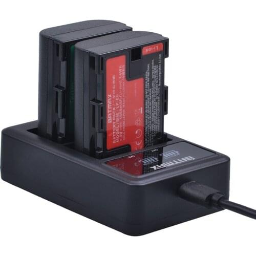 Batmax LP-E6 LPE6 LP-E6N made by Japan Cells battery +LED Dual USB Charger for Canon EOS 5D Mark II III 5DS 5DSR 6D 7D 60D 90D