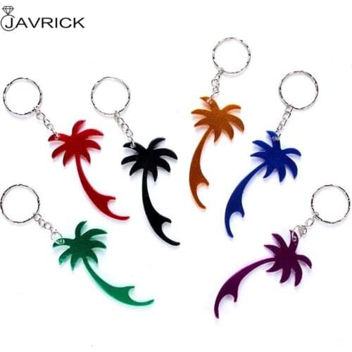 Aluminum Beer Bottle Opener Keychain Palm Tree Mini Bottle Opener Keys Accessories