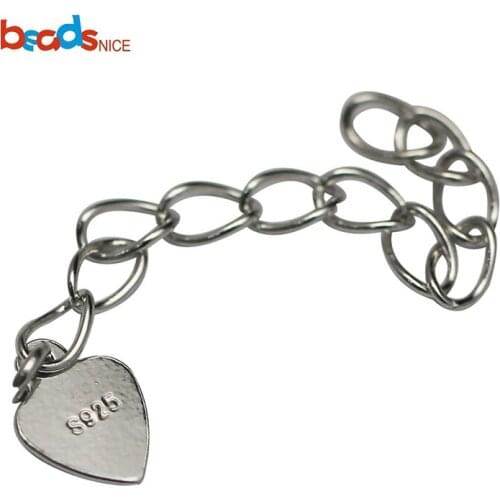 Beadsnice Extander Chain for Bracelet Necklace Making Stering Silver Extension Chain Jewelry Findings Wholesale ID27515