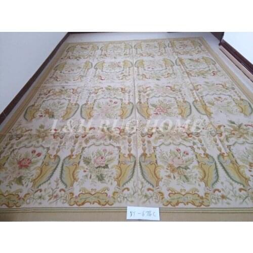 Free shipping 9'x12' Aubusson rug French aubusson carpet hand woven carpet woolen area rug for home decoration